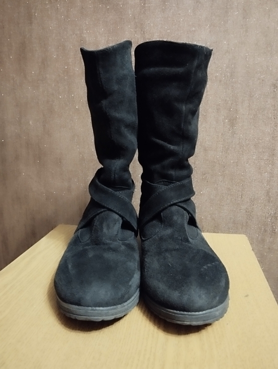 Жіночи чоботи замша (сапоги) 38 розмір, б/в, фото №5