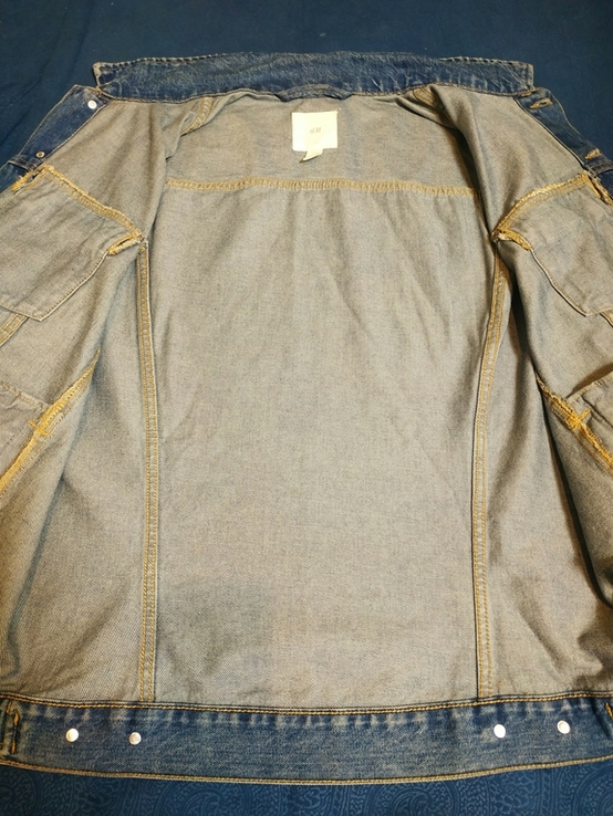 Куртка джинсова чоловіча H &amp; M коттон p-p L, фото №9