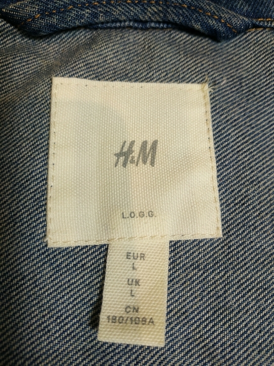 Куртка джинсова чоловіча H &amp; M коттон p-p L, фото №10