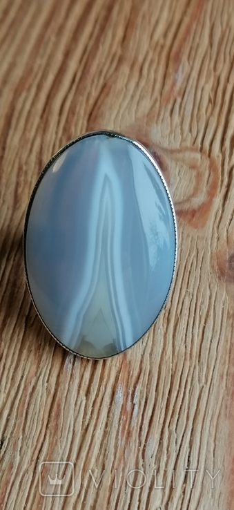 Кольцо серебрянное с агатом 17 р без клейма, фото №2