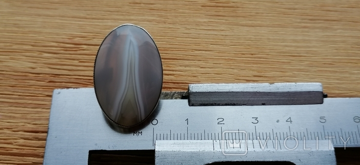 Кольцо серебрянное с агатом 17 р без клейма, фото №8