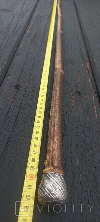 Очерет довжиною 93 см, шишечок - куля, срібло, бамбук, ймовірно Західна Європа, фото №6