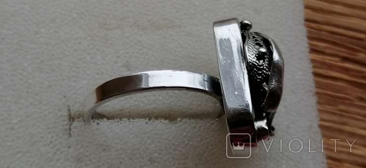 Кольцо скань серебро с турмалинами без клейма, фото №6