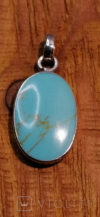 Кулон серебро с синим камнем, фото №2