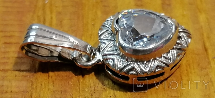 Кулон серебро в виде сердца 925 проба, фото №3