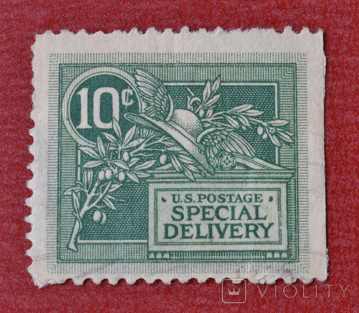 10 Центов США. Special Delivery 1908г со шлемом Меркурия, Sc. #E7, фото №2
