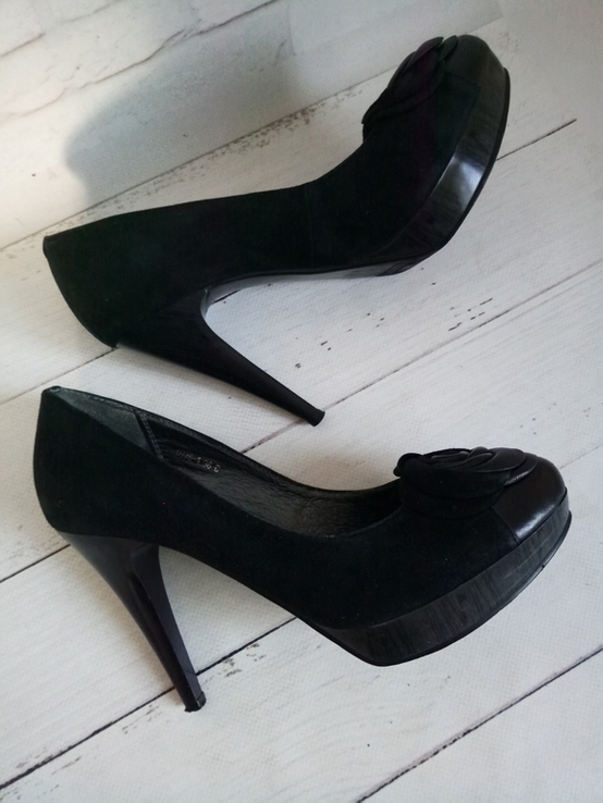 Жіночі стильні замшеві туфлі Grado чорні 36 р, фото №4