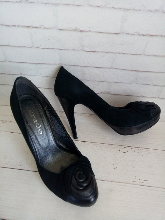 Жіночі стильні замшеві туфлі Grado чорні 36 р, фото №7