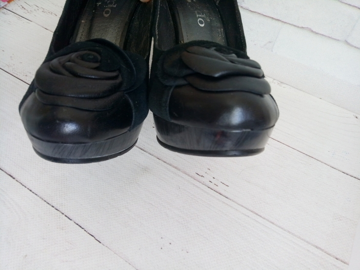 Жіночі стильні замшеві туфлі Grado чорні 36 р, фото №8