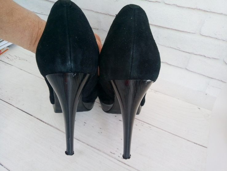 Жіночі стильні замшеві туфлі Grado чорні 36 р, фото №9