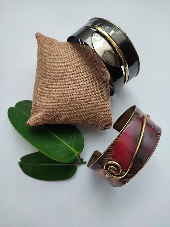 Оригінальні стильні бронзові браслети в стилі бохо арт-деко Італія, ручна робота бронза, фото №2