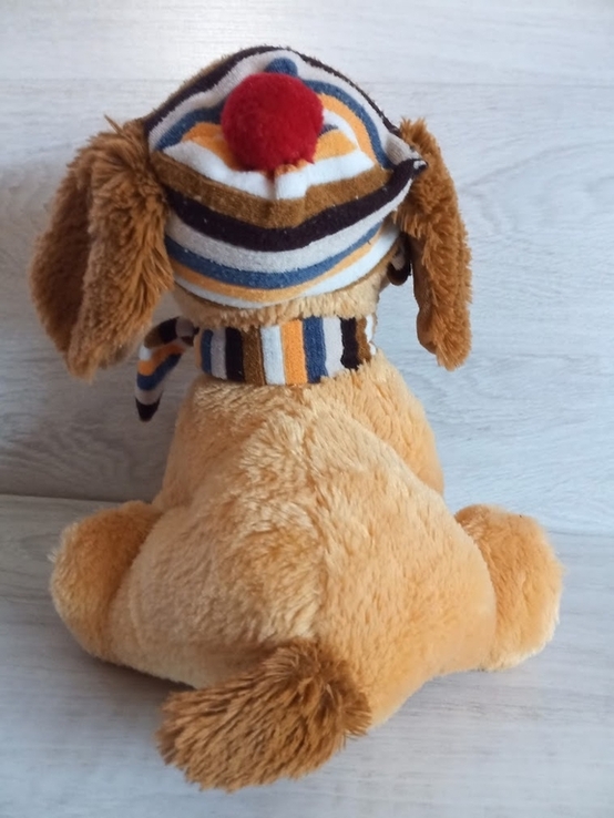 Мягкая игрушка сабака песель собакин в шапке с шарфом, фото №6