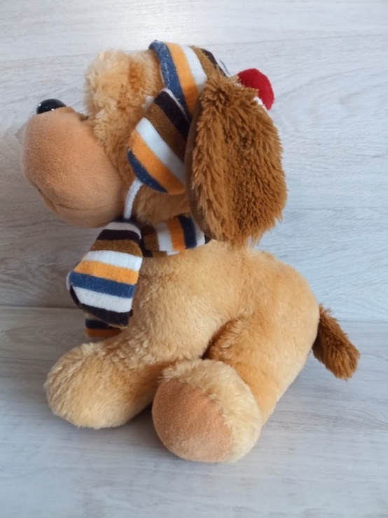 Мягкая игрушка сабака песель собакин в шапке с шарфом, photo number 7