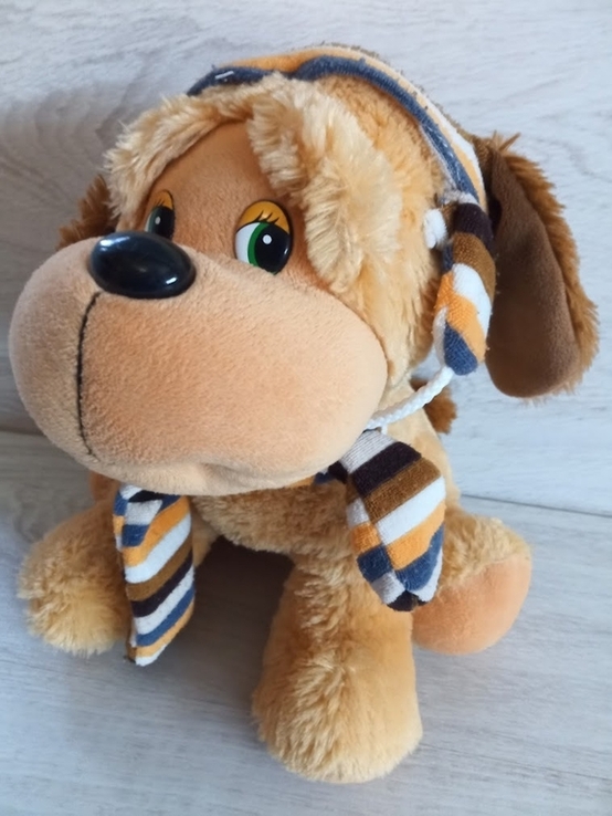 Мягкая игрушка сабака песель собакин в шапке с шарфом, фото №8