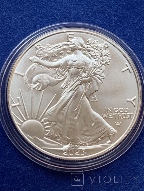 1 доллар 2023 США Американский Орёл Серебро 999, 31,1 гр, фото №5