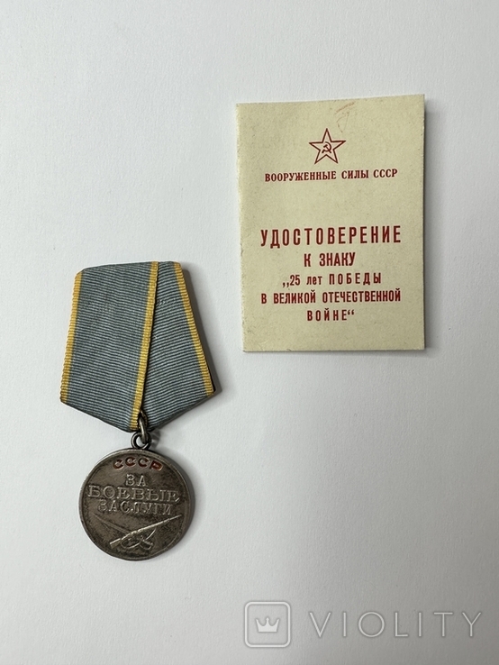 Медаль "За боевые заслуги" с документом №1940419, фото №3