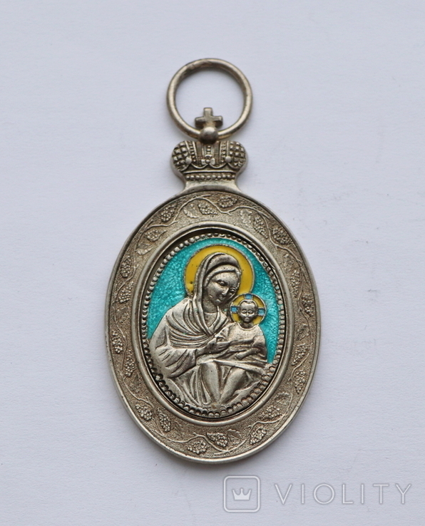 Иконка Подвеска Богородица Серебро Копия, фото №2