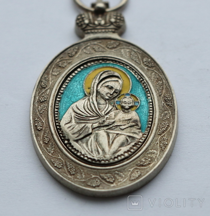 Иконка Подвеска Богородица Серебро Копия, фото №3