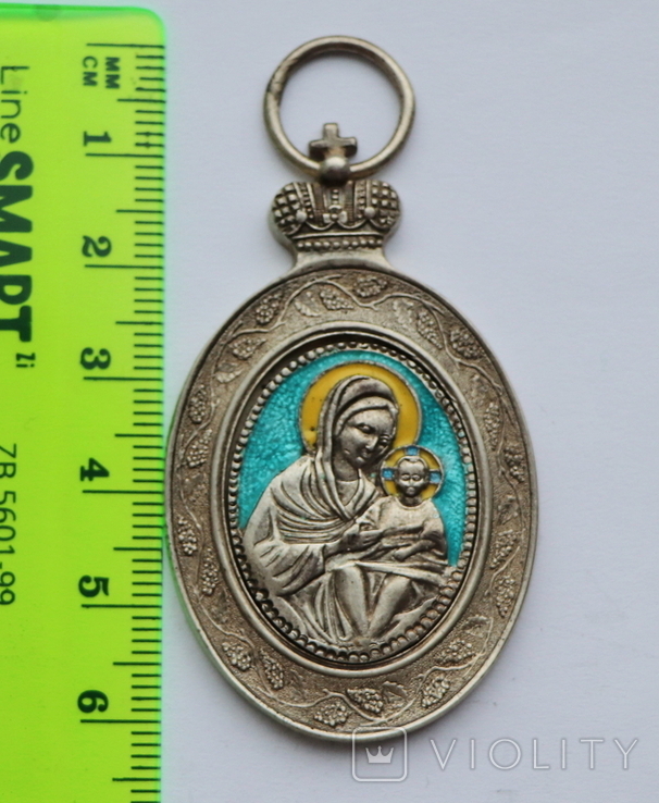 Иконка Подвеска Богородица Серебро Копия, фото №7