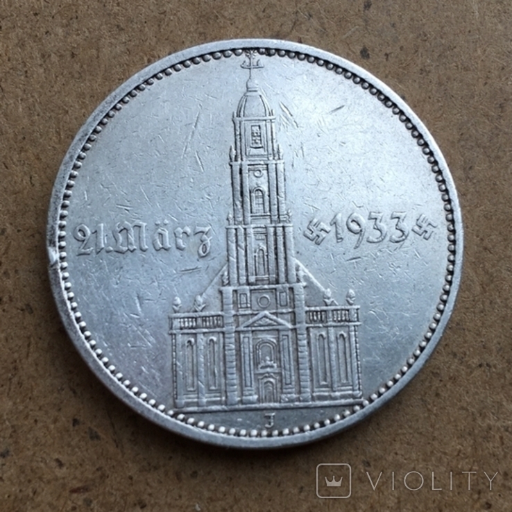 5 марок 1934 год серебро см. видео обзор, фото №6