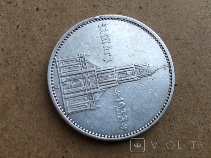 5 марок 1934 год серебро см. видео обзор, фото №9