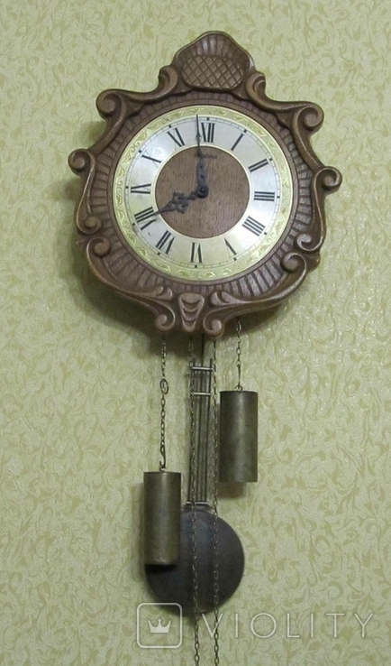 Старий дубовий годинник Hoschle з приємним боєм. Німеччина., фото №2