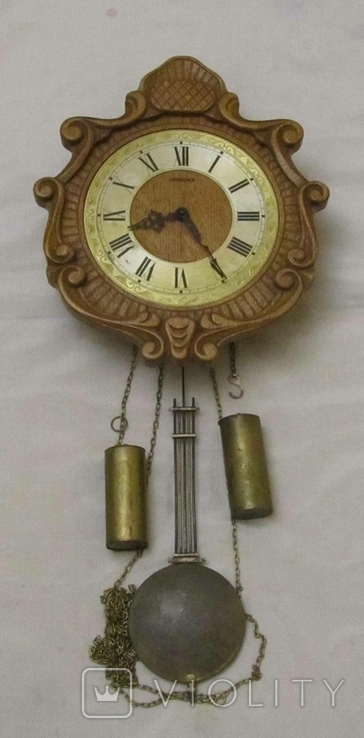 Старий дубовий годинник Hoschle з приємним боєм. Німеччина., фото №5