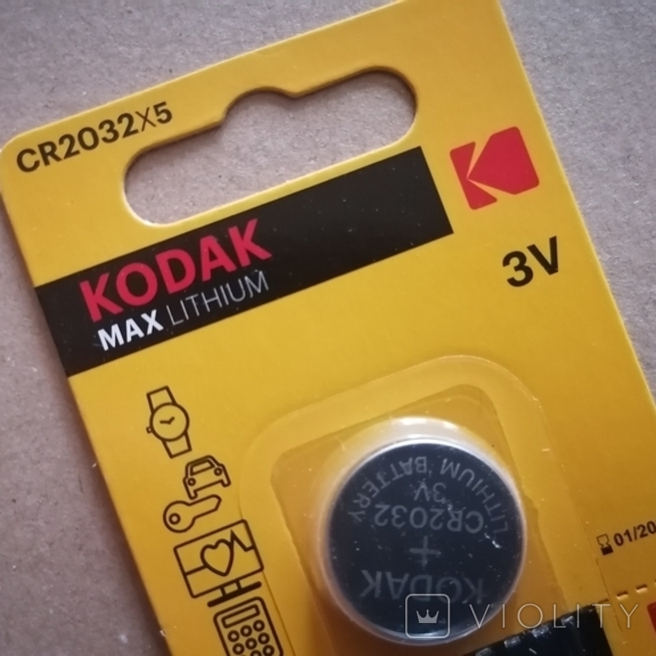 Батарейка литиевая Kodak CR2032 3V, blister 1 штука, фото №2