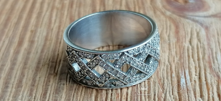 Кольцо серебрянное широкое 17 р, фото №2