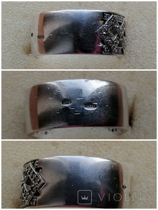 Кольцо серебрянное широкое 17 р, фото №11