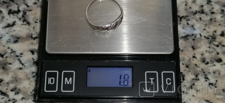 Кольцо серебро 18,5 р 800 проба, фото №11