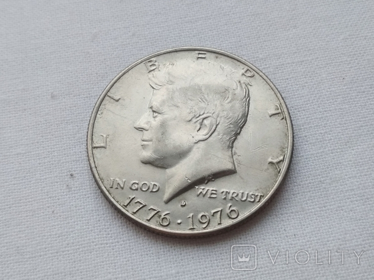 50 центов США Half dollar Кеннеди 1976 год США, фото №2