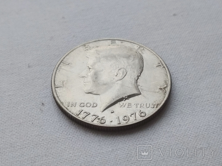 50 центов США Half dollar Кеннеди 1976 год США, фото №3