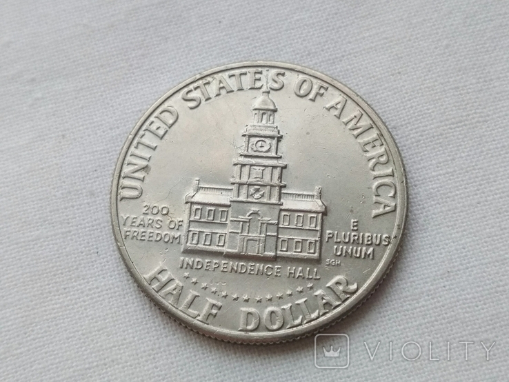 50 центов США Half dollar Кеннеди 1976 год США, фото №4