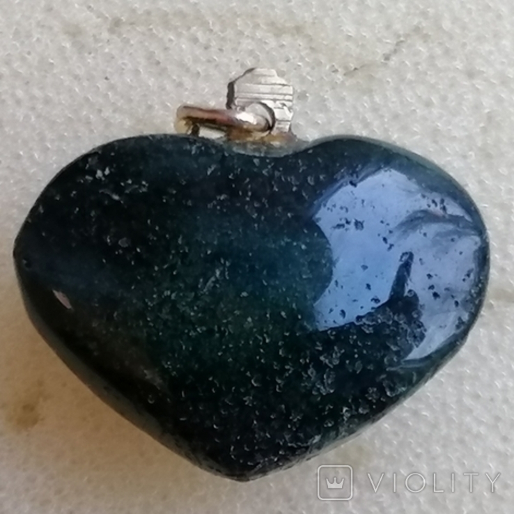 Підвіска у вигляді серця із зеленої яшми, фото №8