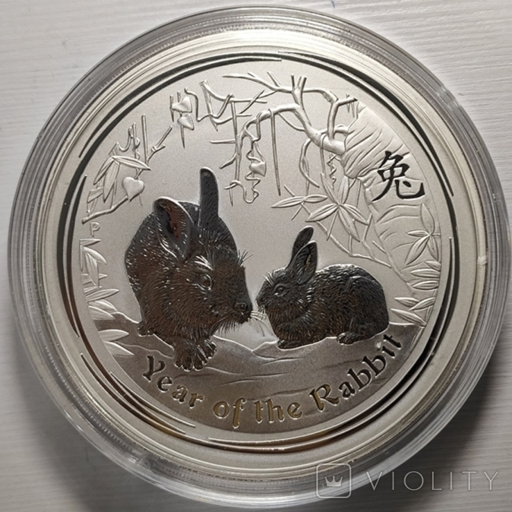 Австралія 30 доларів 2011 срібло 1 кг Рік кролика, фото №2