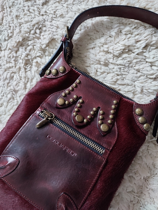 Шкіряна брендова сумка міні-шопер Dsquared2, оригінал Італія, numer zdjęcia 9