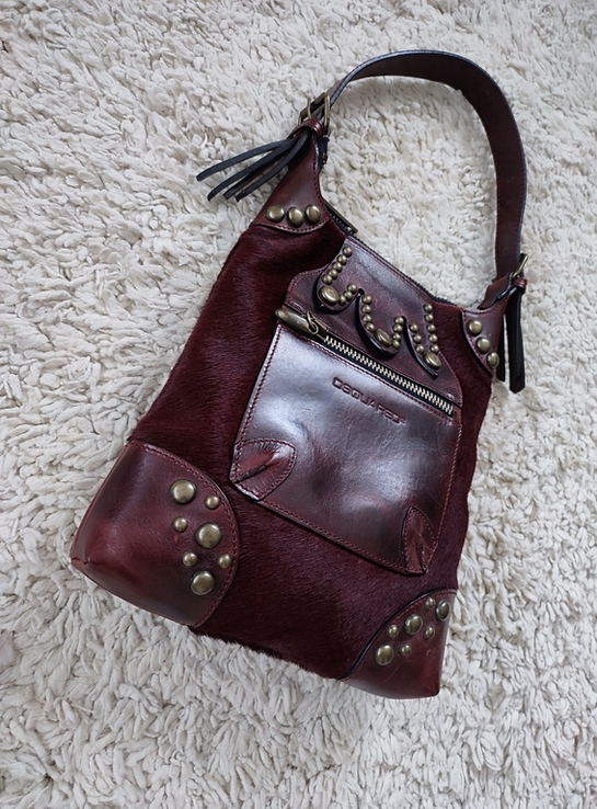 Шкіряна брендова сумка міні-шопер Dsquared2, оригінал Італія, photo number 10