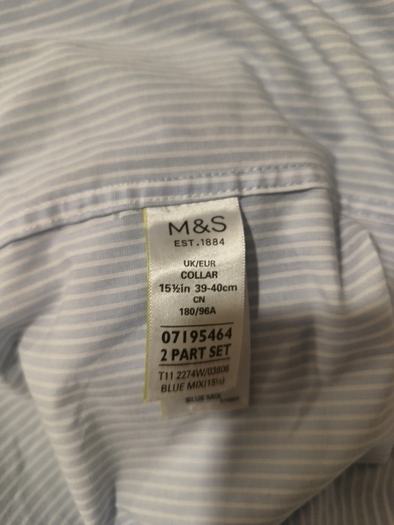 Рубашка мужская M&amp;S р.39-40(15 1/2), фото №5