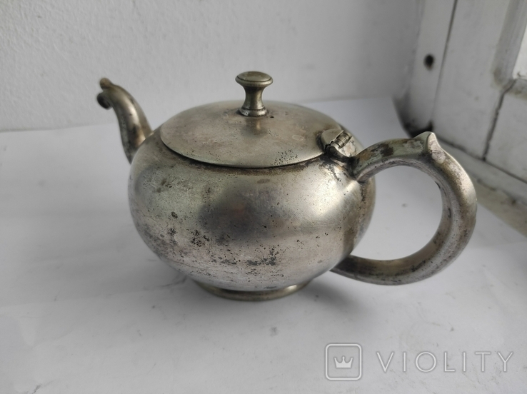 Старинный маленький чайник заварник Тула мельхиор., photo number 5