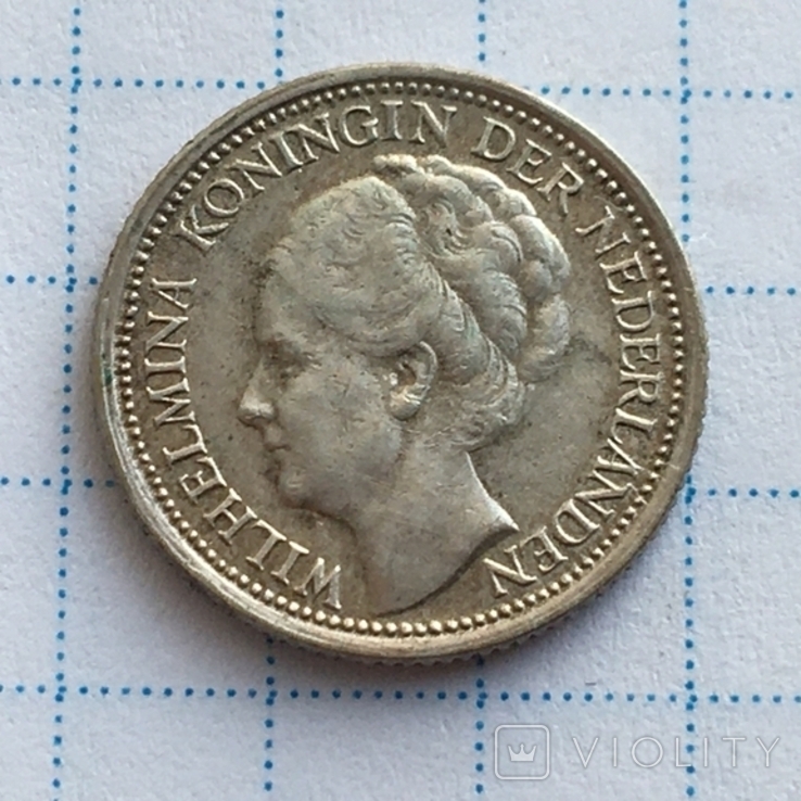 10 центов 1941 года серебро Нидерланды, фото №6