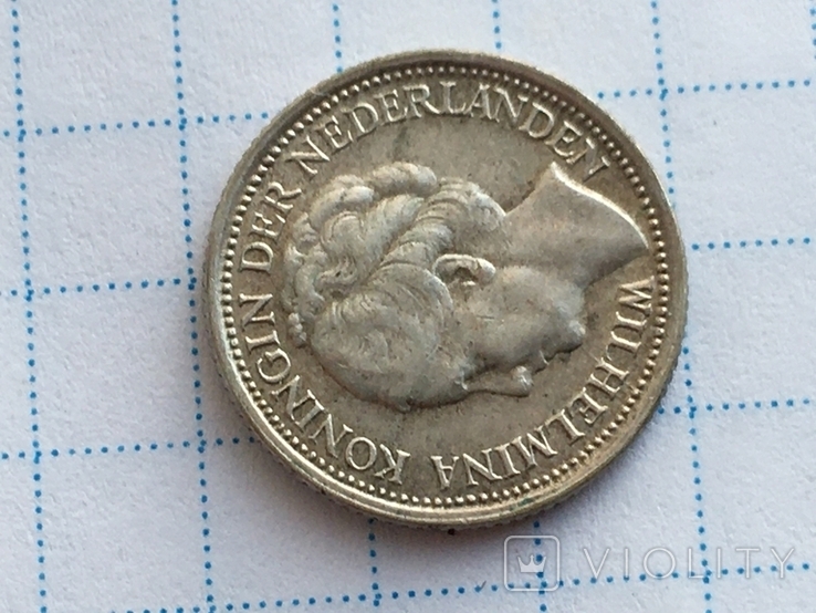 10 центов 1941 года серебро Нидерланды, фото №7