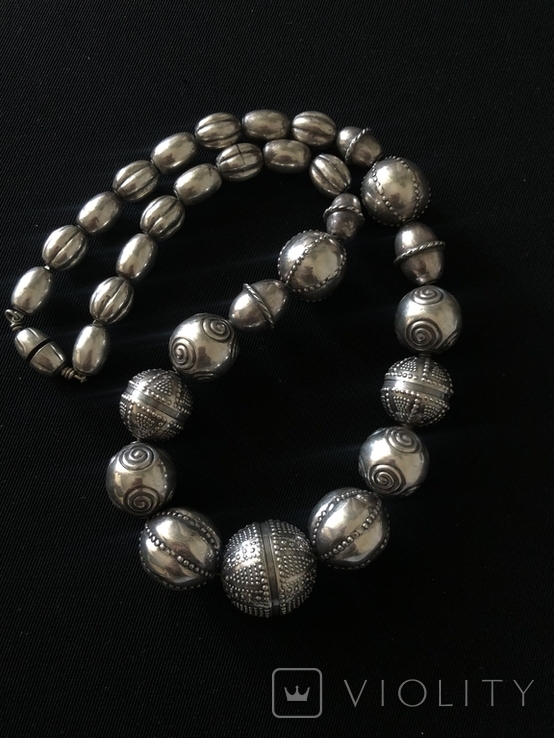 Старовинне масивне срібне намисто (срібло 800 пр, вага 100 гр), фото №5