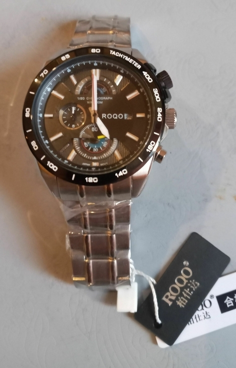 Мужские спортивные часы Roqo Chronograph 8703G, с тахиметром, кварц, фото №2
