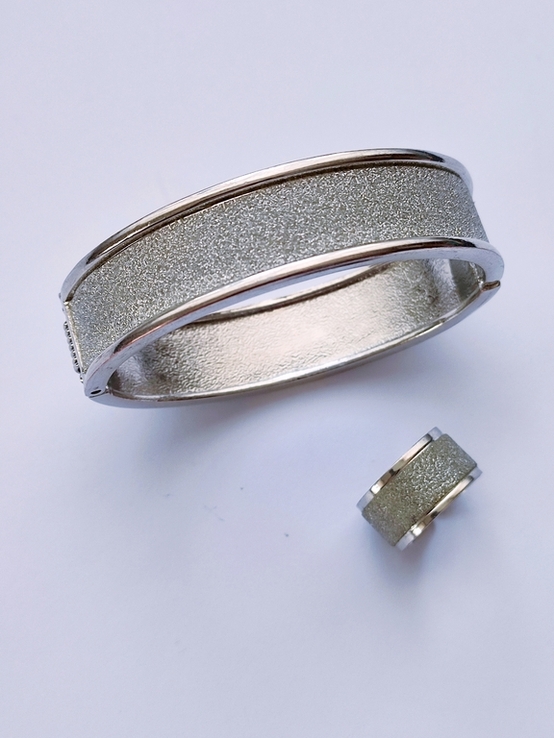 Набор комплект: серебристый браслет и кольцо винтаж америка, numer zdjęcia 3
