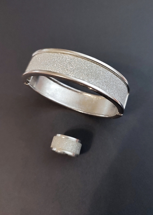 Набор комплект: серебристый браслет и кольцо винтаж америка, фото №2