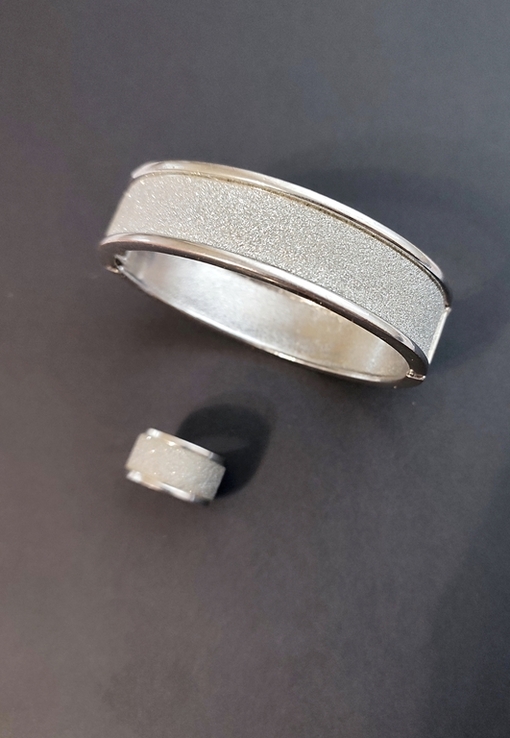 Набор комплект: серебристый браслет и кольцо винтаж америка, numer zdjęcia 6