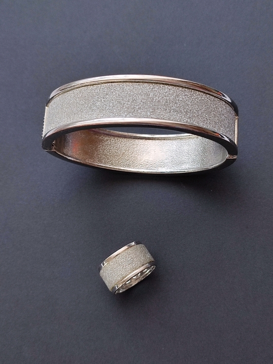 Набор комплект: серебристый браслет и кольцо винтаж америка, фото №9