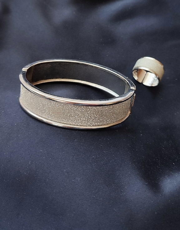 Набор комплект: серебристый браслет и кольцо винтаж америка, фото №10