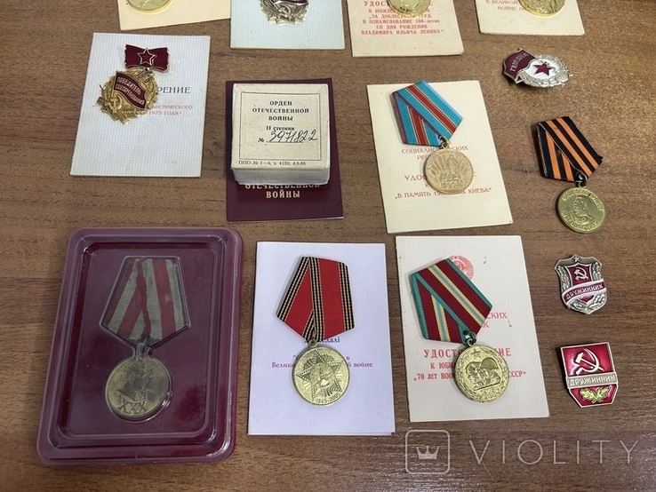 Орден Отечественной Войны 2 Ст. И юбилейные медали с документами на одного человека, фото №4